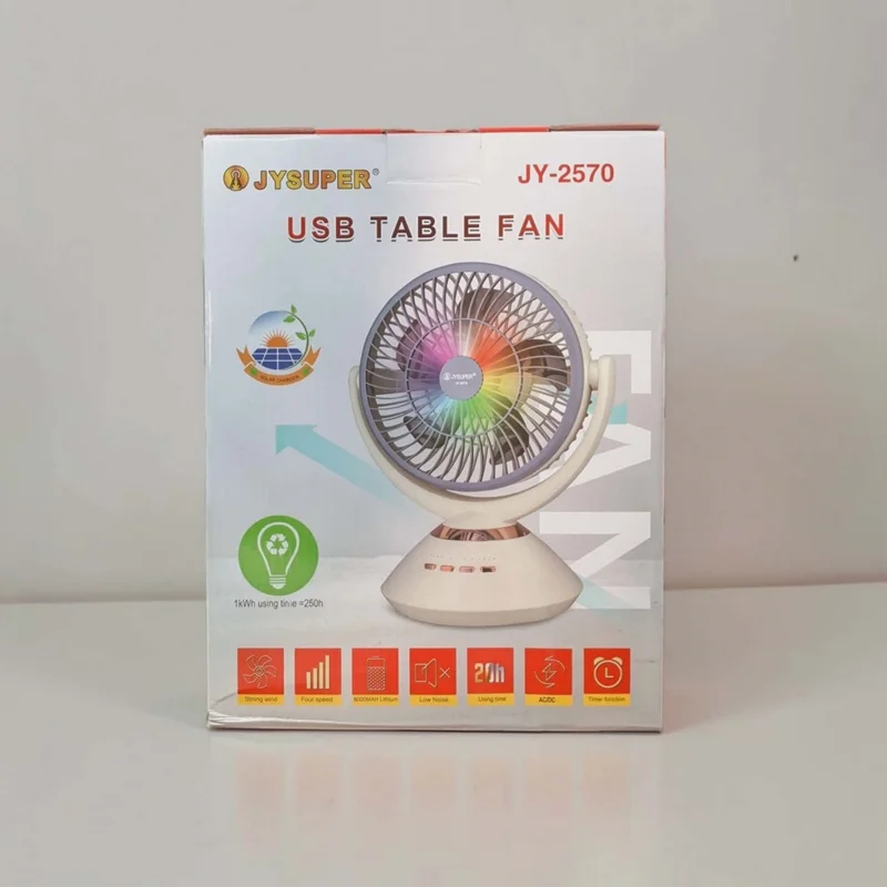JYSUPER JY-2570 Rechargeable Fan with L